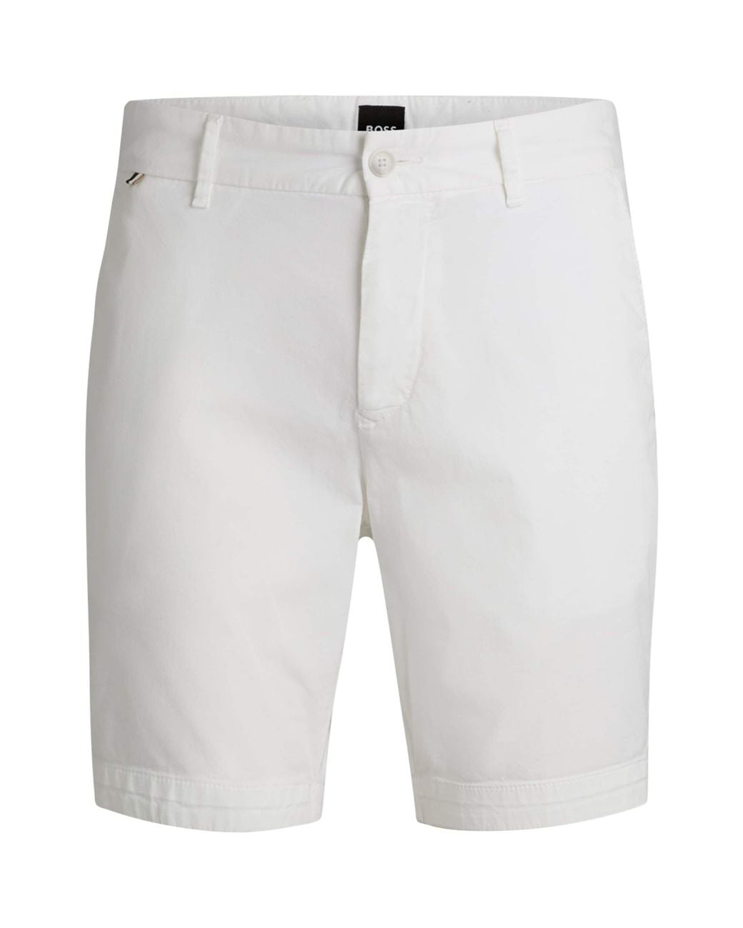 Boss Gray Stretch-Cotton Slim Shorts for men