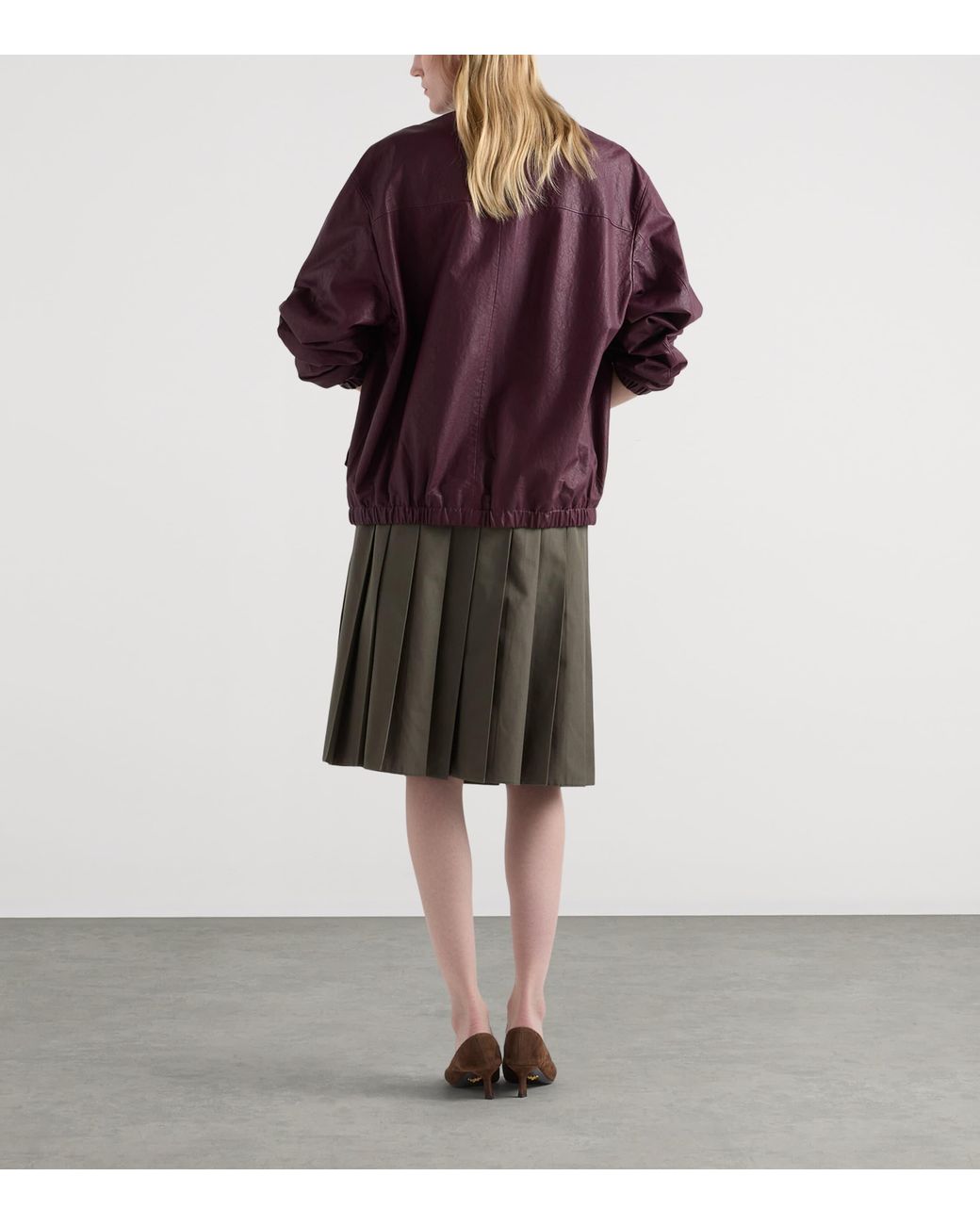 Prada Green Pleated Midi Skirt
