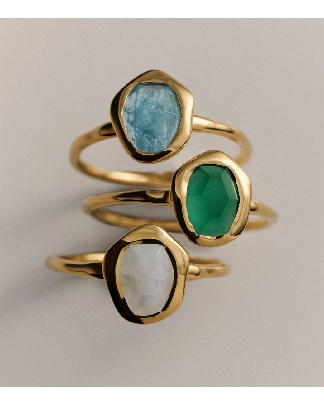 Monica Vinader Blue Vermeil And Moonstone Odyssey Ring