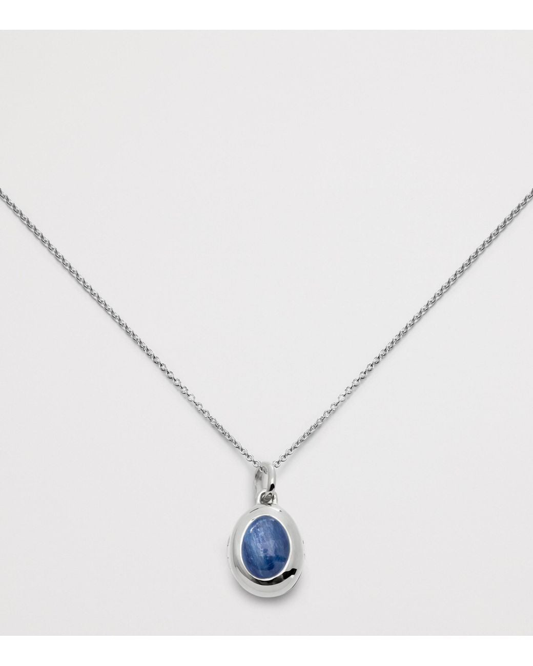 Monica Vinader Blue Sterling And Kyanite September Birthstone Locket