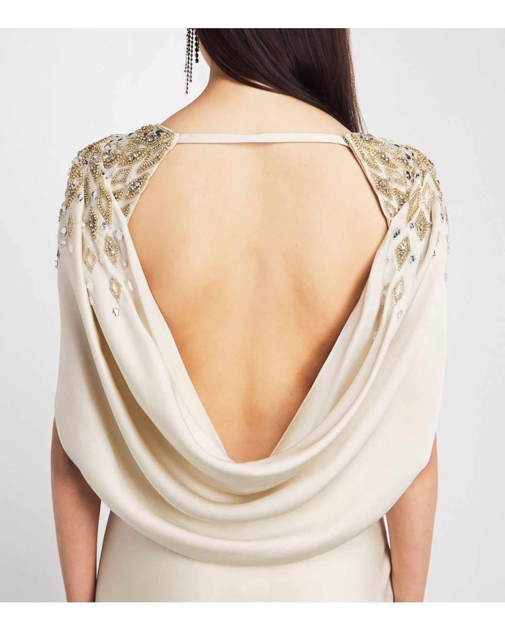 Jenny Packham White Satin Ophelia Cape Gown