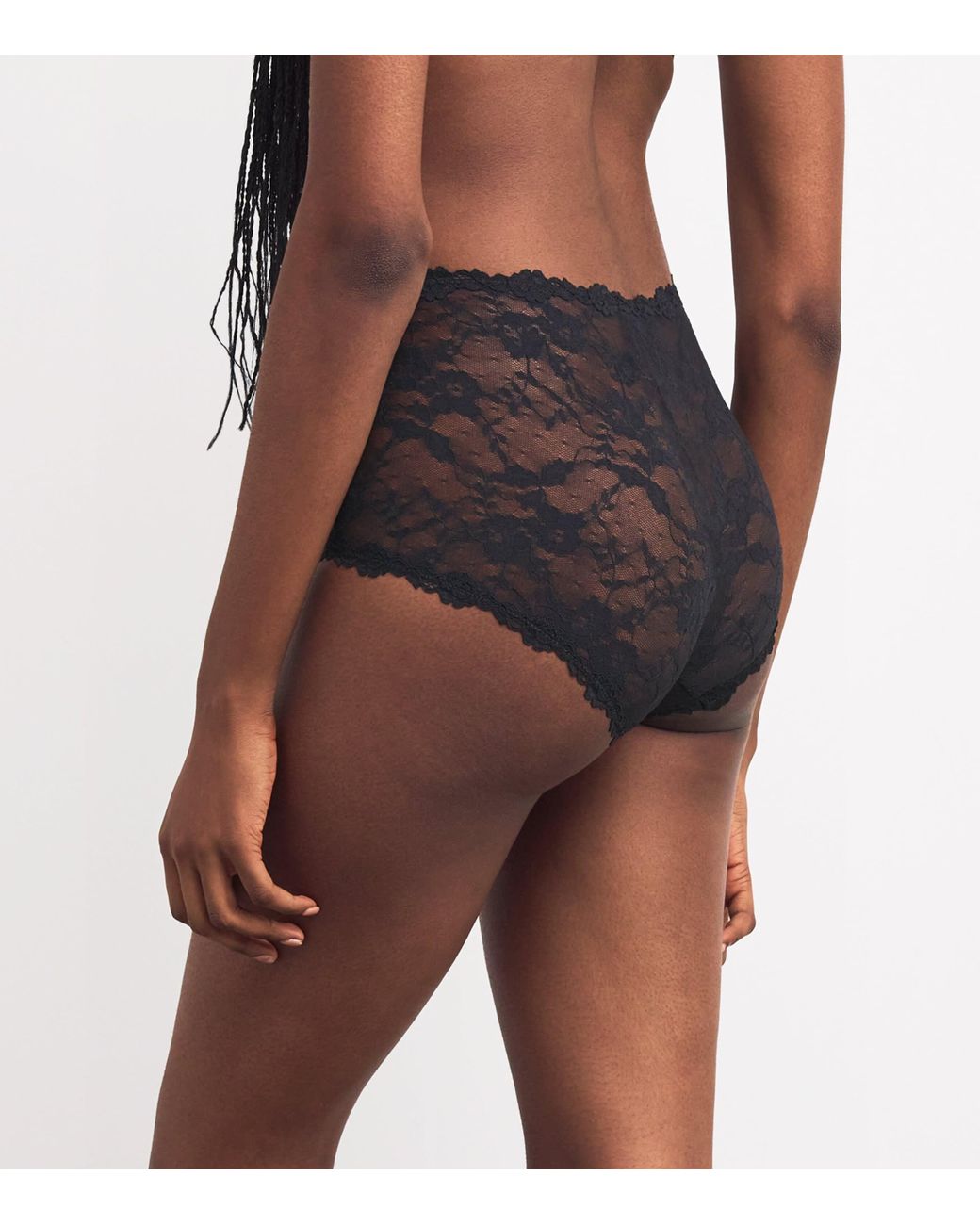 Skims Gray Stretch-Lace Boyshorts
