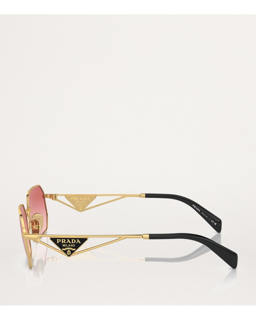 Prada Pink Metal Rectangular Sunglasses