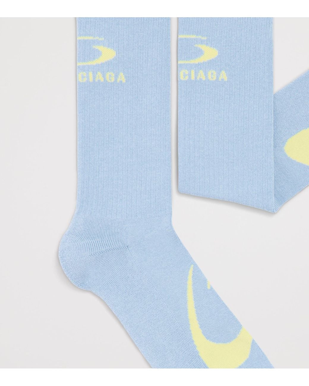 Balenciaga Blue Cotton-Blend Logo Socks for men