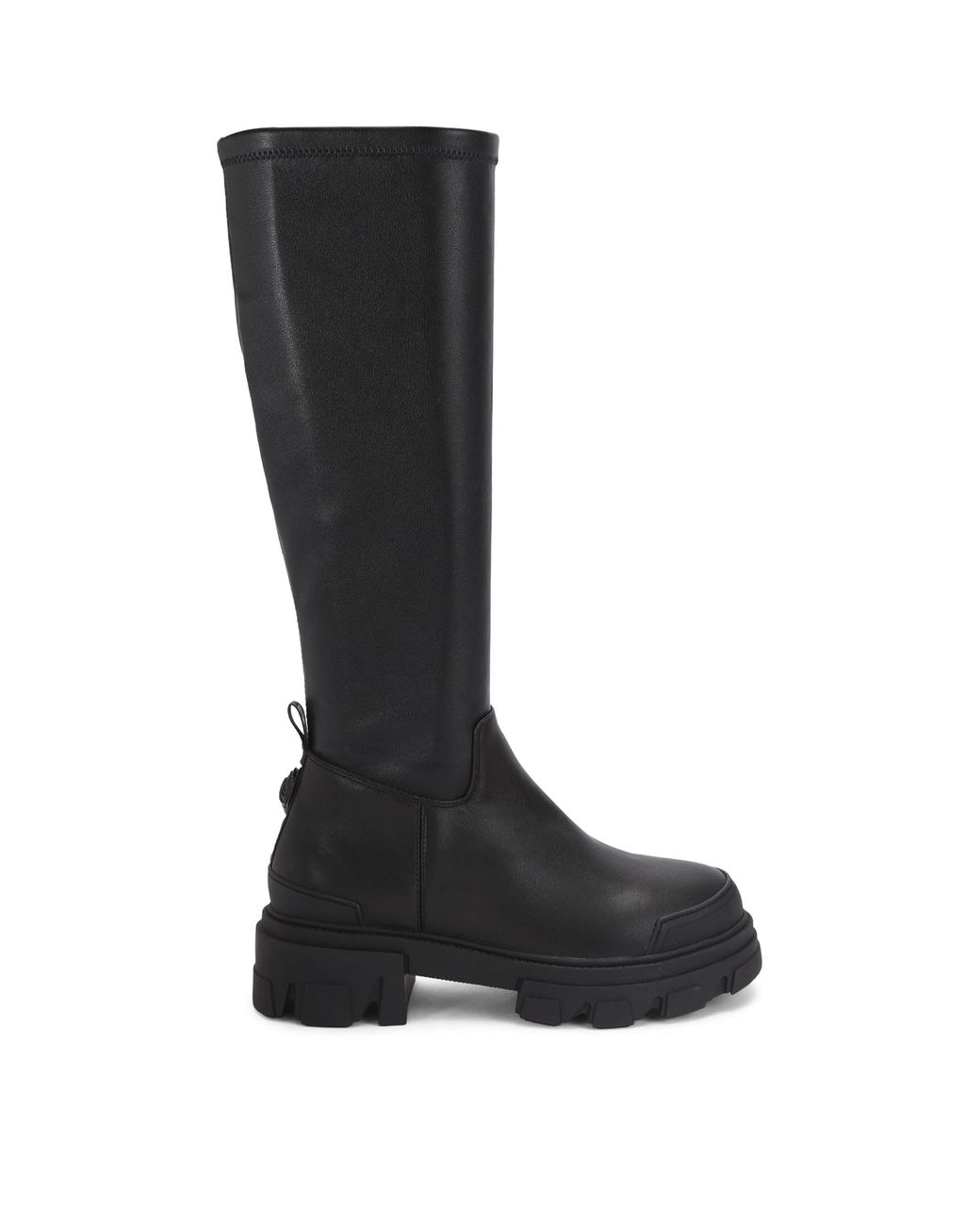 Kurt Geiger Black Leather Stomp Sock Knee-High Boots 50