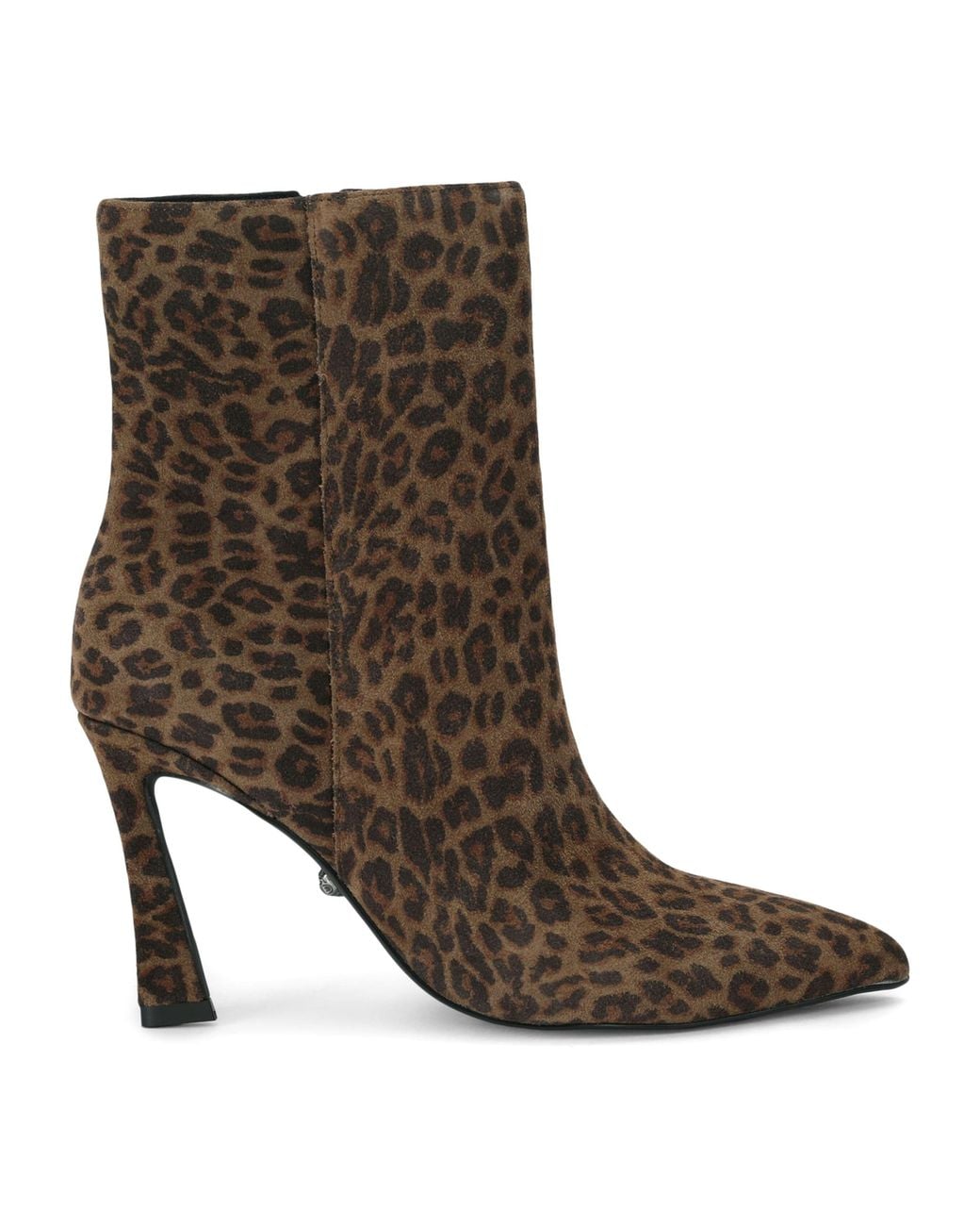 Kurt Geiger Brown Suede Leopard Print Annabel Ankle Boots