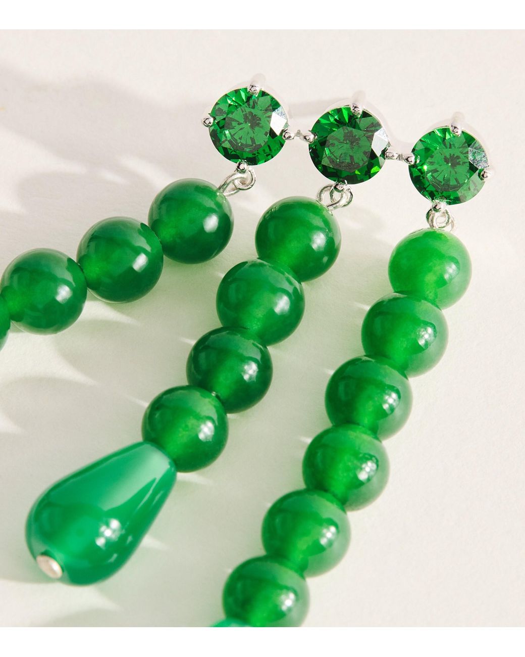 COMPLETEDWORKS Green Plated Weeping Willow Drop Earrings