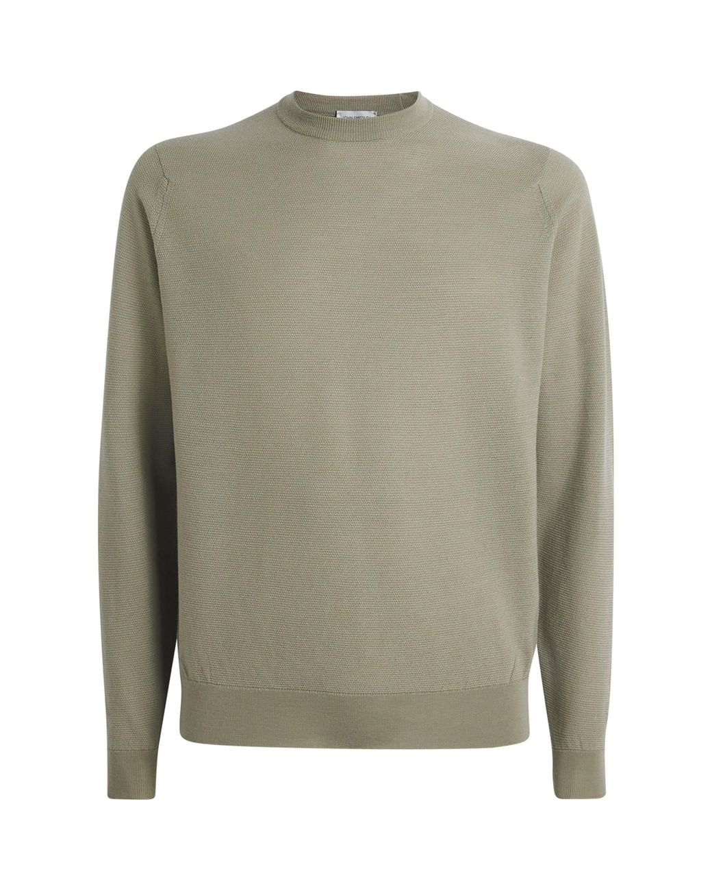 John Smedley Green Merino Wool Textured Sweater for men