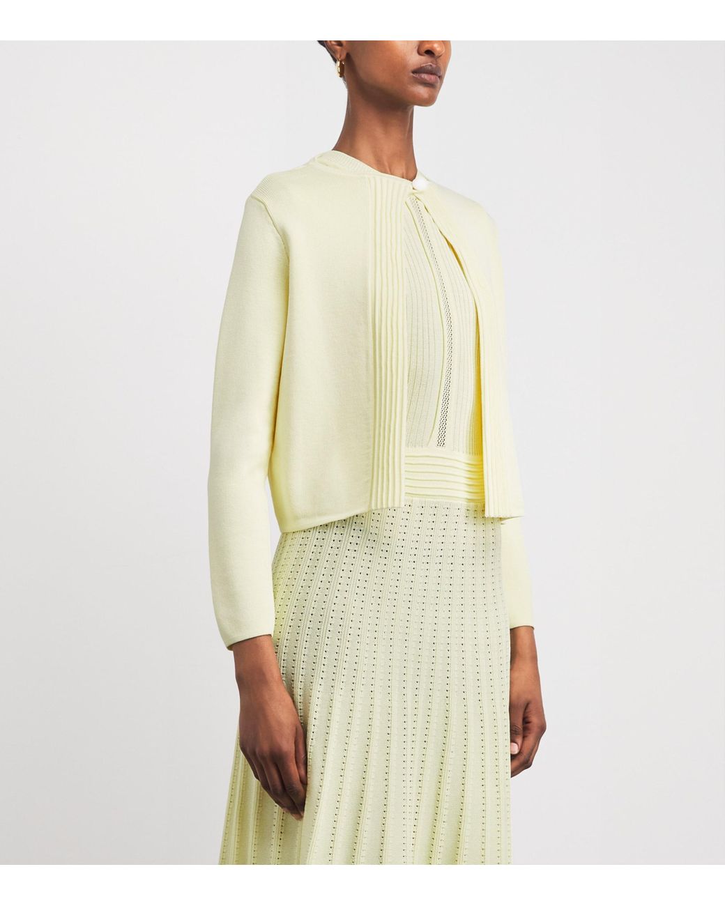 Edeline Lee Natural Knitted Open Cardigan