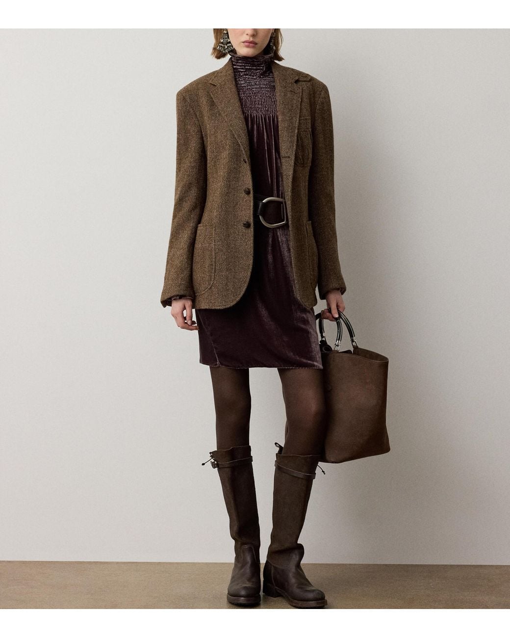 Ralph Lauren Brown Tweed Bonner Jacket