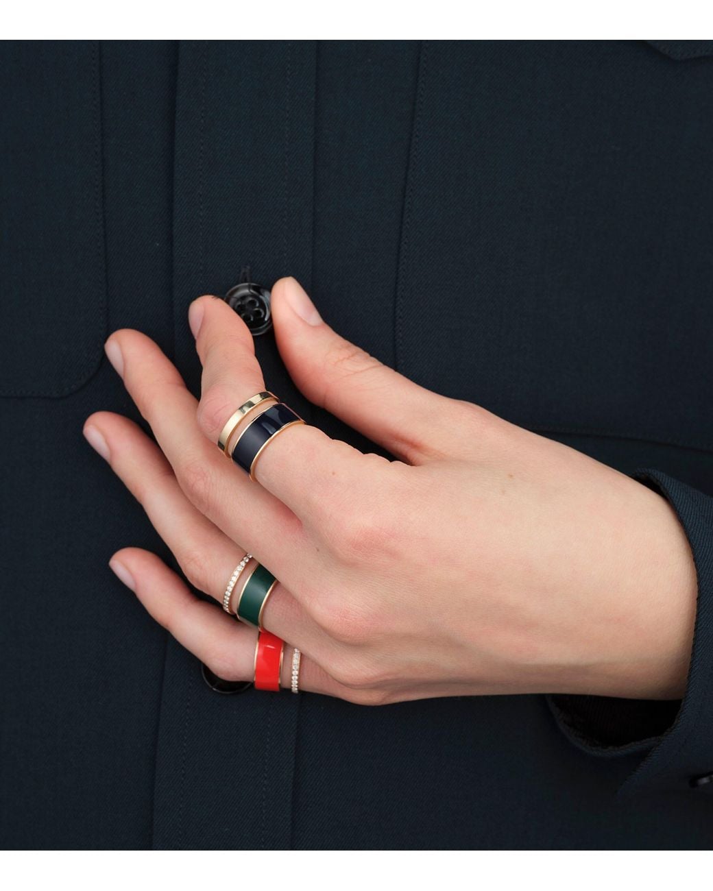 Repossi Green Diamond And Enamel Berbere Ring