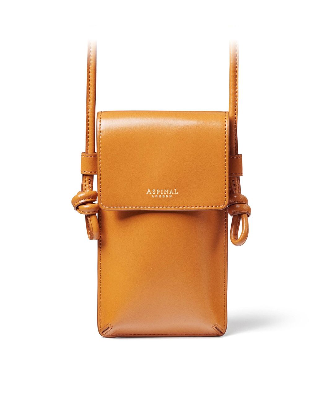 Aspinal of London Leather Cross-body Phone Pouch in Orange | Lyst UK