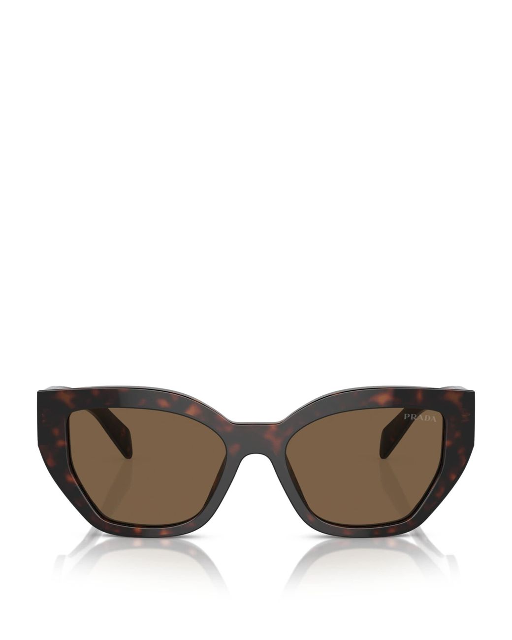 Prada Brown Tortoiseshell Geometric Sunglasses