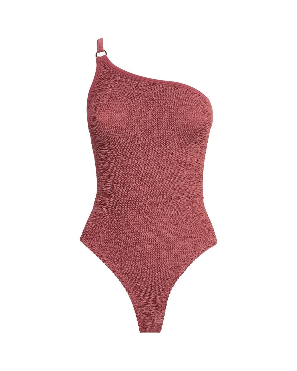 Hunza G Red One-Shoulder Clara Swimsuit
