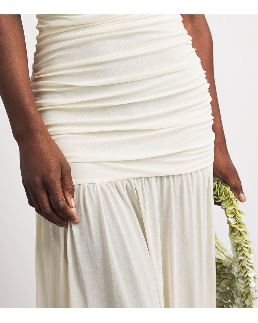 Moré Noir White Crepe Astra Maxi Dress