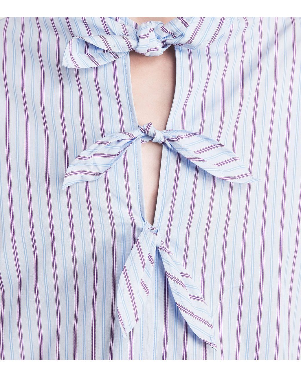 Claudie Pierlot Blue Cotton Knot-Detail Shirt