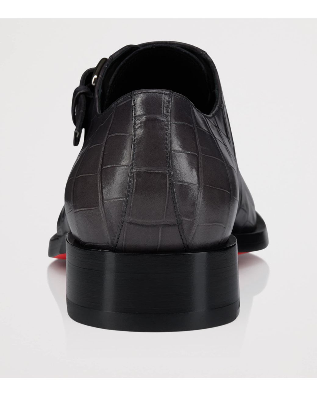 Christian Louboutin Black Chambelimonk Leather Monk Shoes