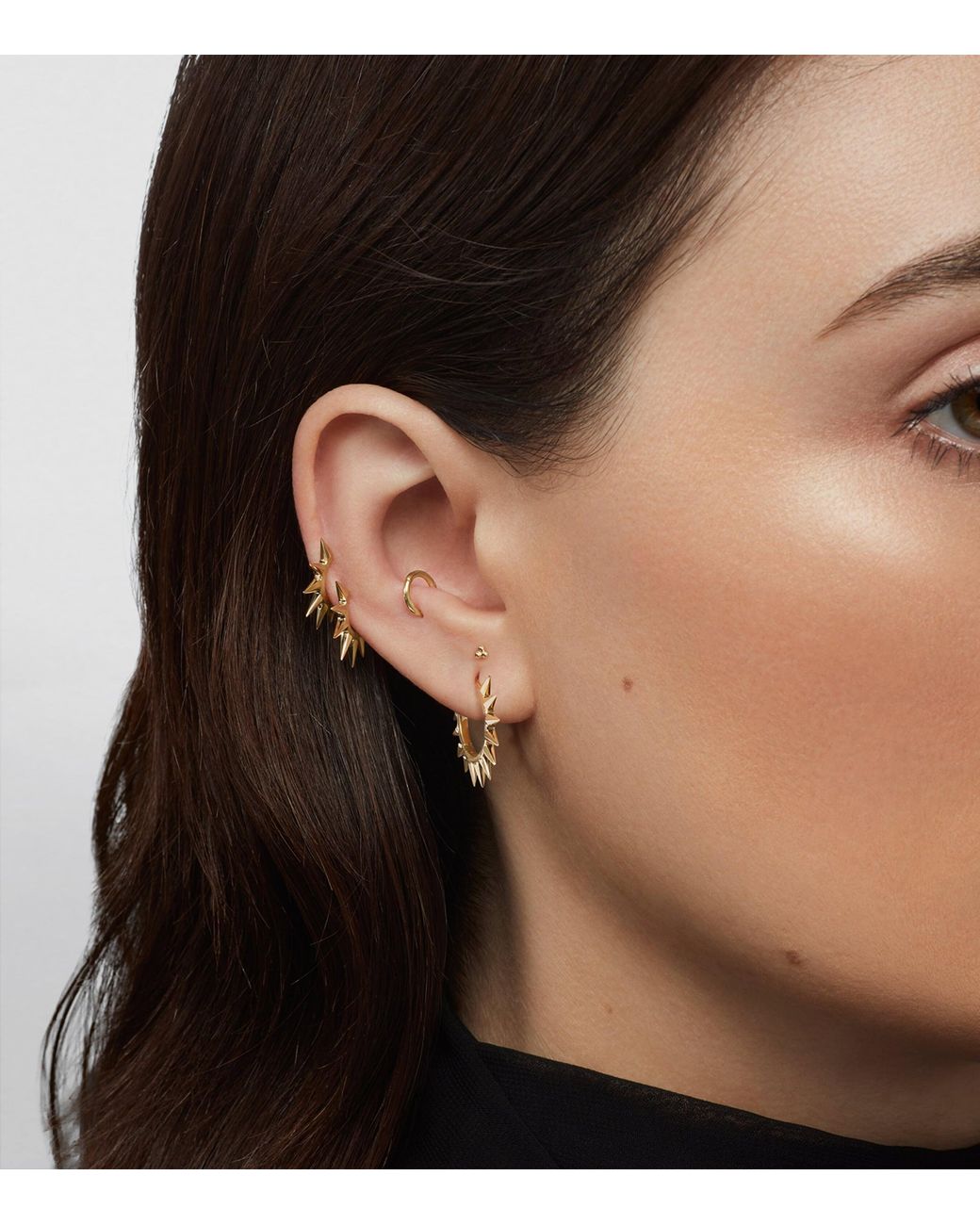 Maria Tash Metallic Metal Mohawk Hoop Earring