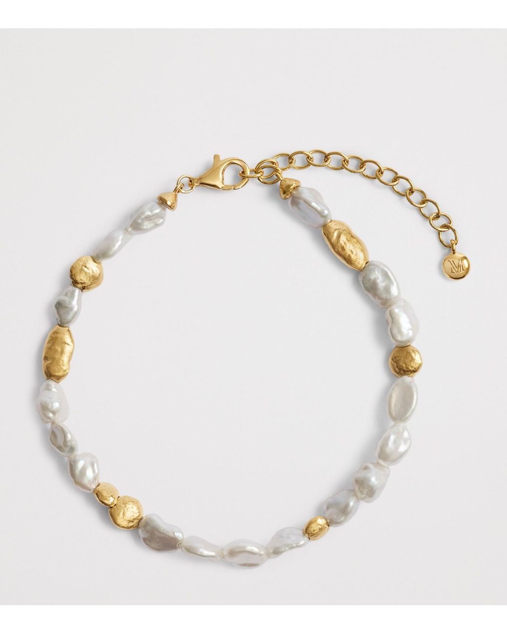 Monica Vinader Metallic Vermeil And Pearl Capri Bracelet