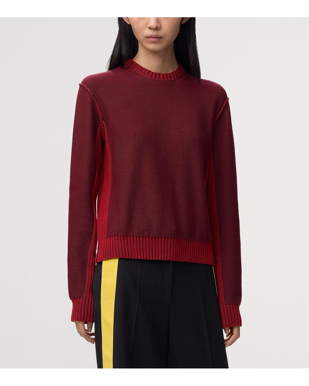 Loewe Red Contrast-Trim Sweater