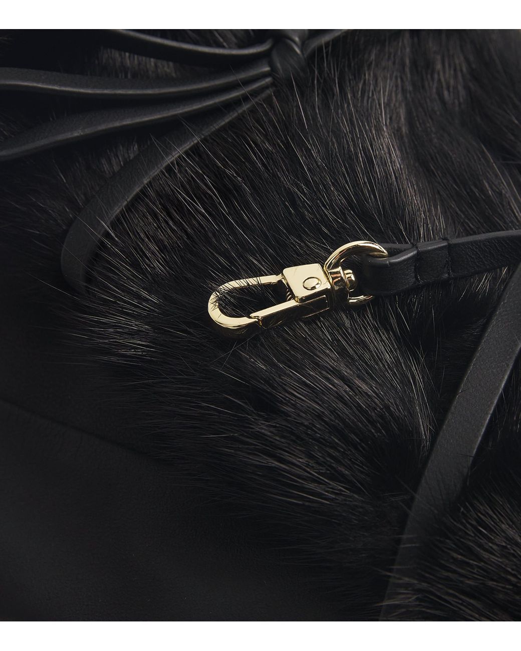 Yves Salomon Black Mink Fur-Leather Mittens