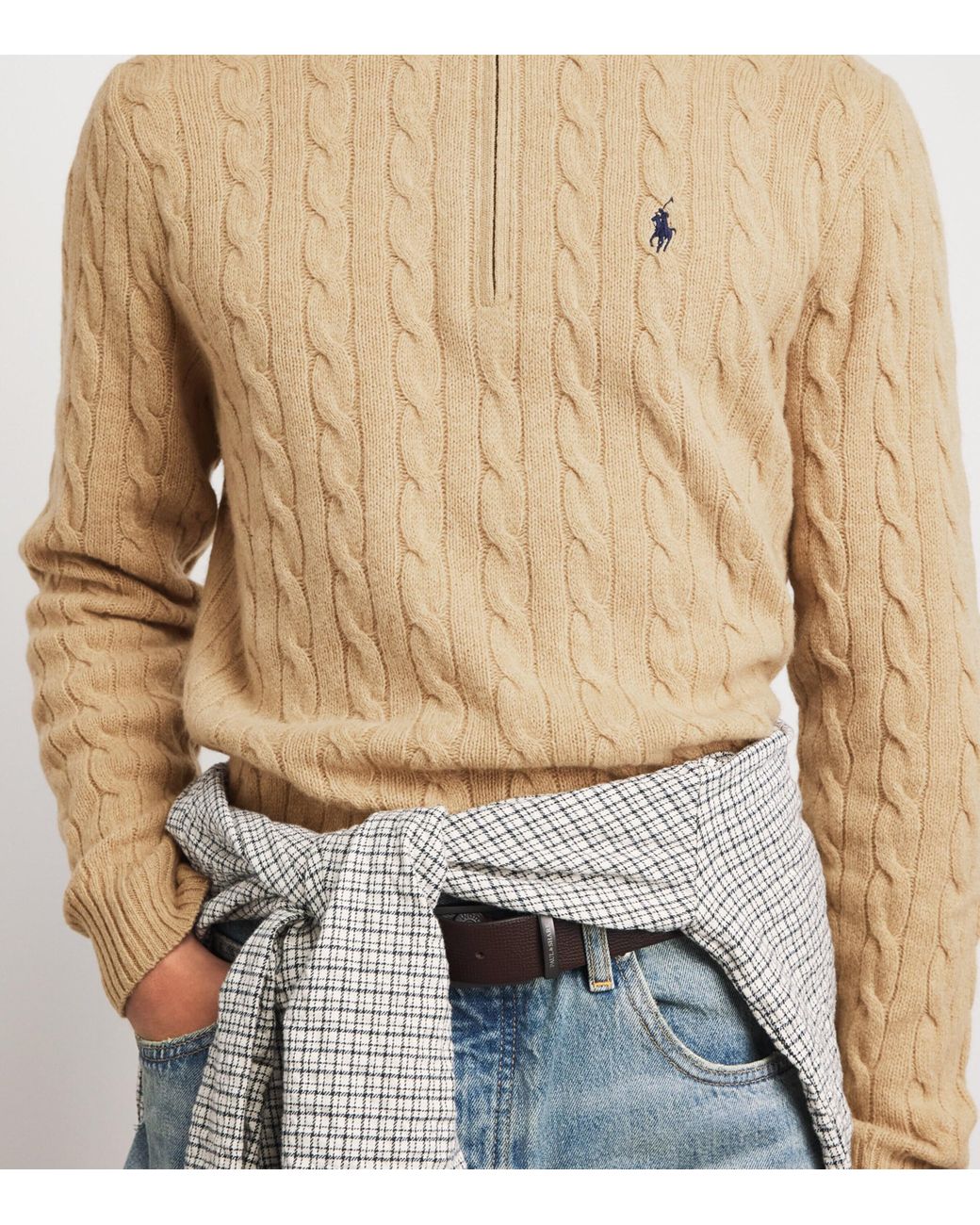 Polo Ralph Lauren Natural Wool-Cashmere Quarter-Zip Sweater for men