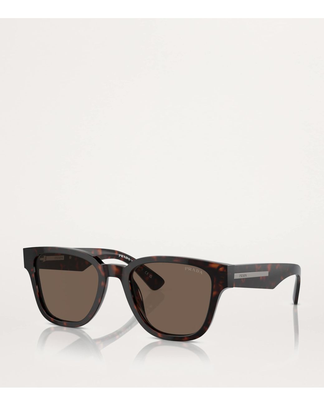 Prada Brown Acetate Rectangular Sunglasses for men