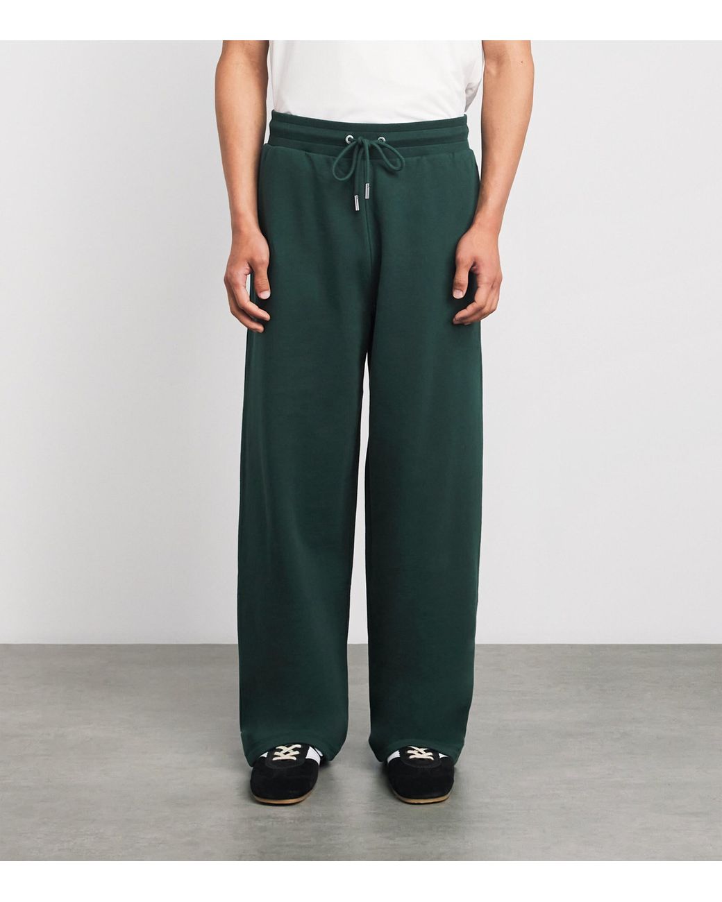 AMI Green Stretch-Cotton Ami De Coeur Sweatpants for men