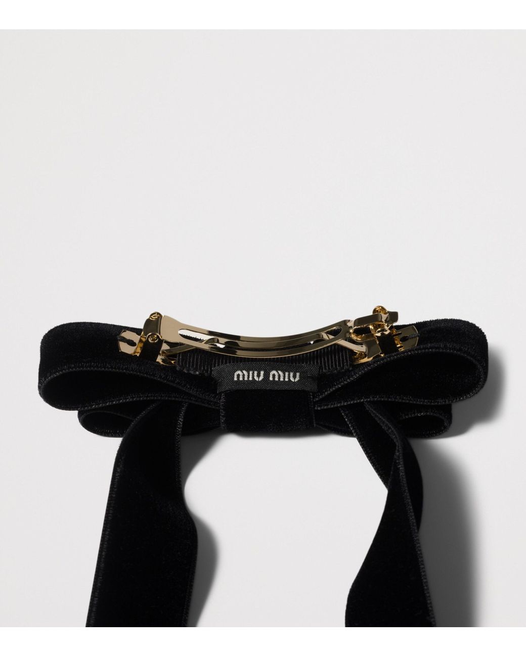 Miu Miu Black Velvet Bow Hair Clip