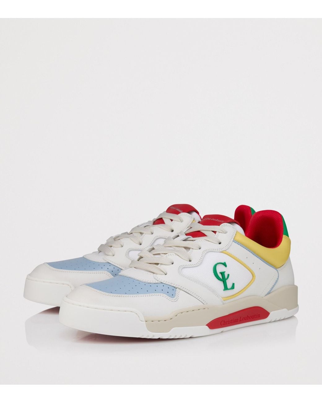 Christian Louboutin White Bsktball 1 Retero Leather Trainers for men