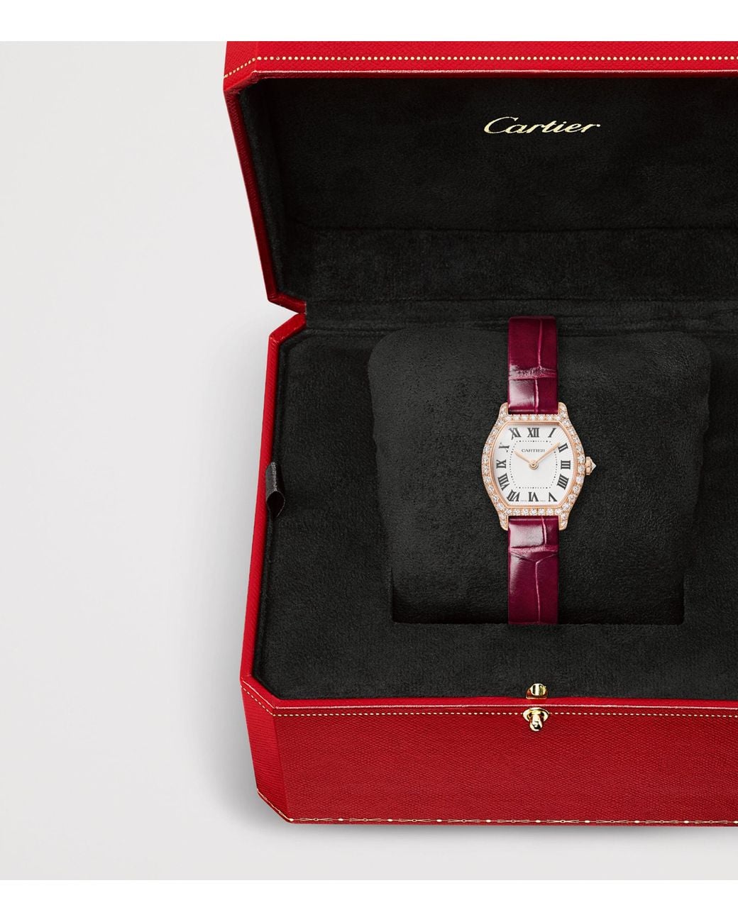 Cartier Red And Diamond Tortue Watch