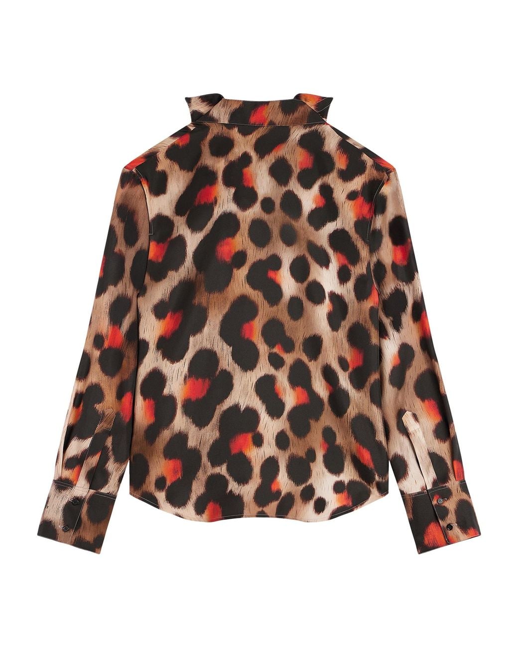 Givenchy Brown Silk Leopard Deconstructed Blouse