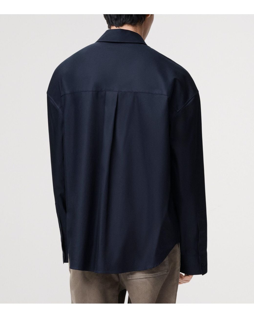 Loewe Blue Cotton-Blend Long-Sleeve Anagram Shirt for men