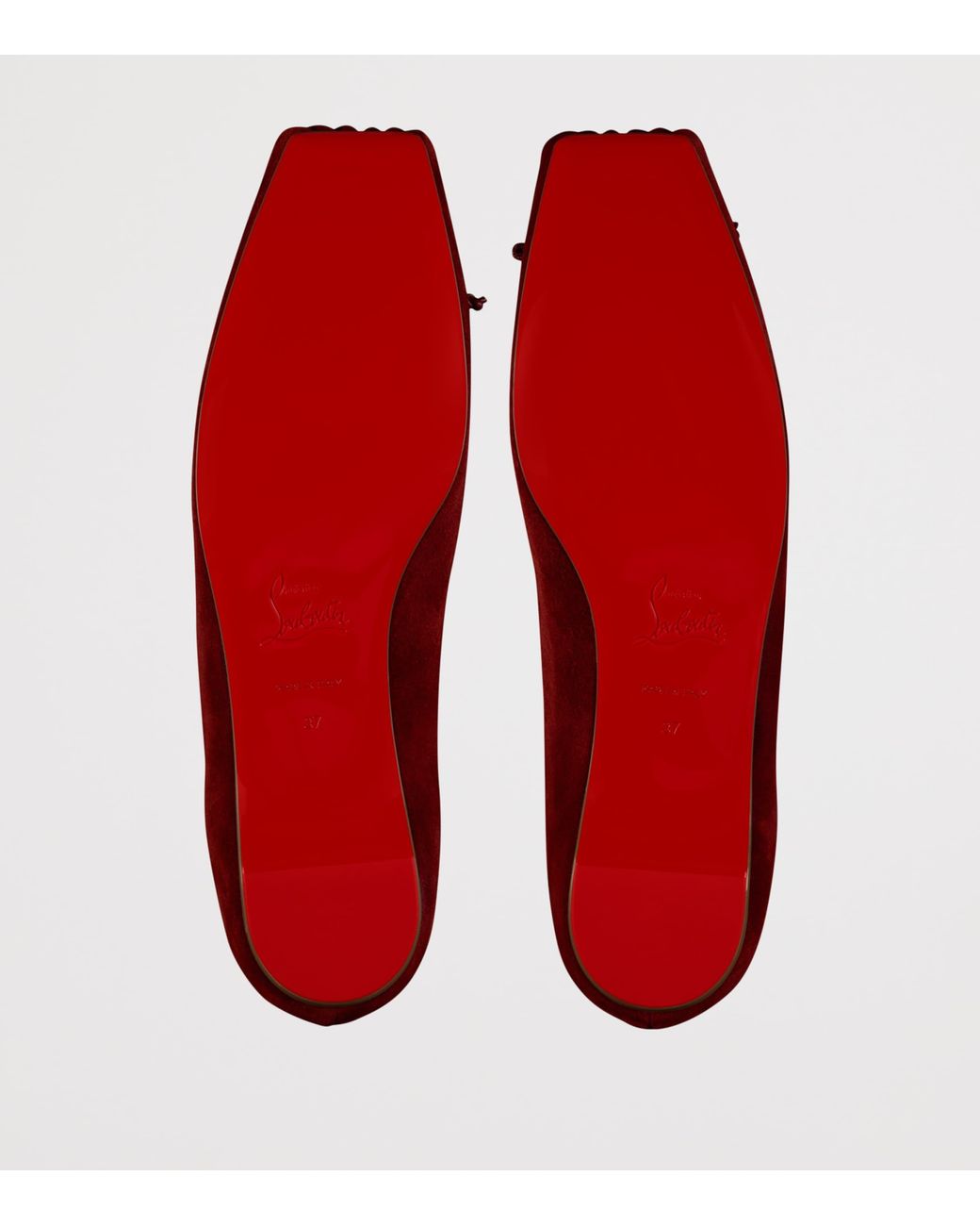 Christian Louboutin Red Cassia Nodo Suede Ballet Flats