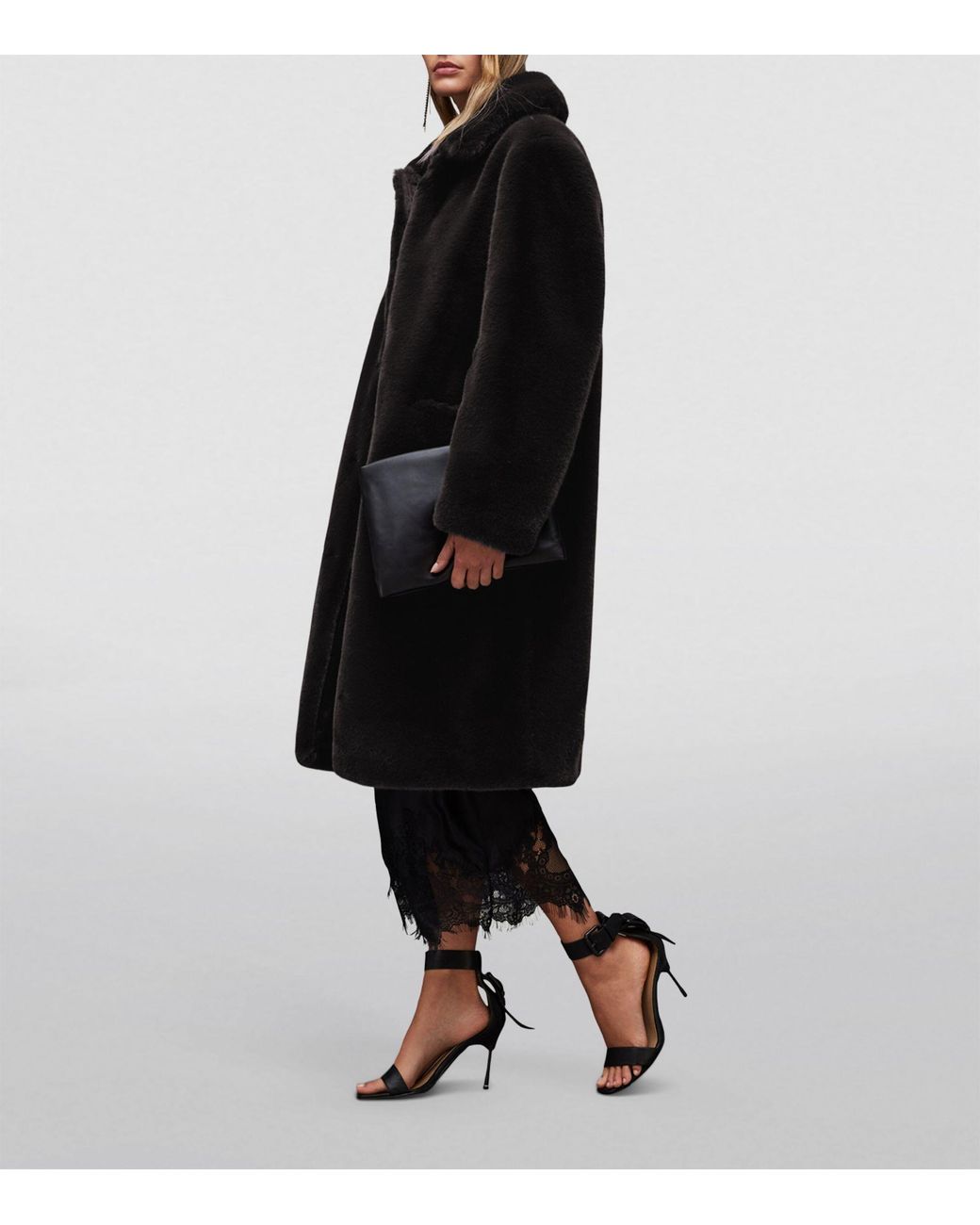 All saints faux fur deals coat