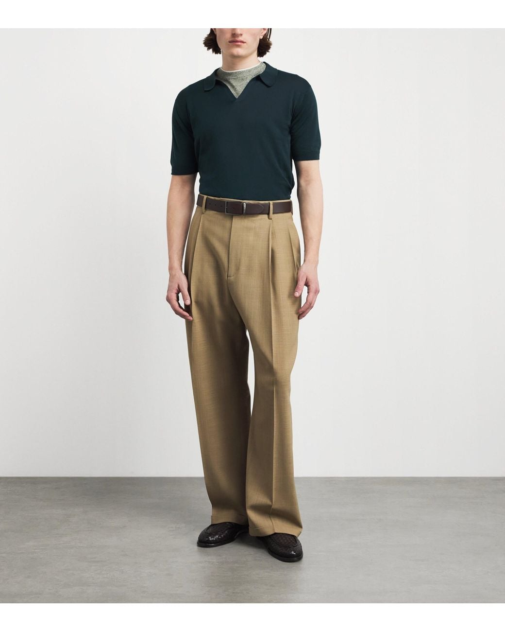 John Smedley Green Sea Island Cotton Noah Polo Shirt for men