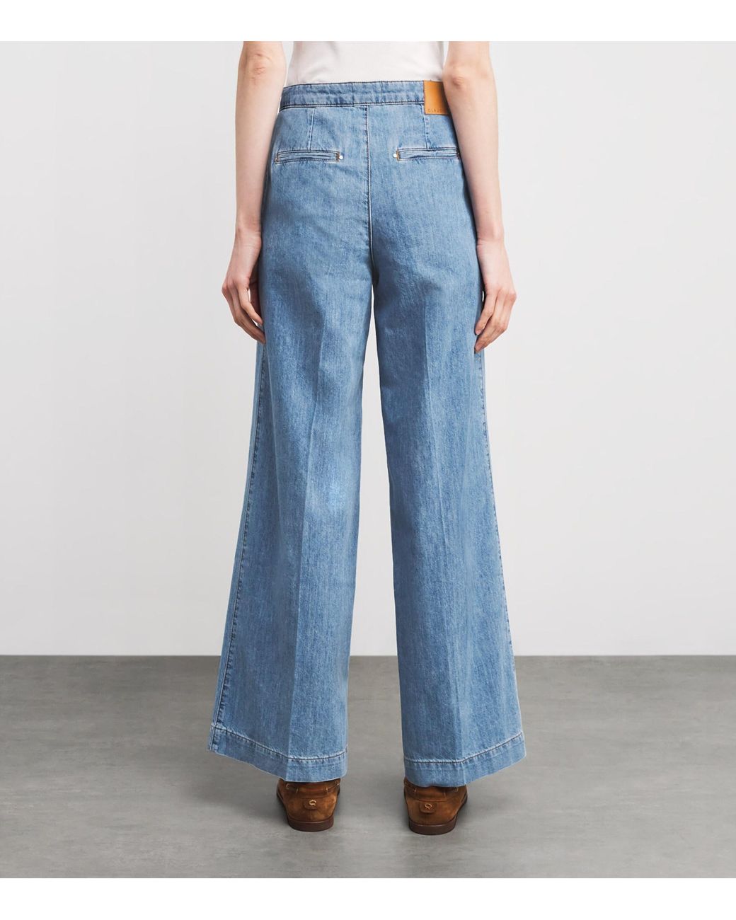 Claudie Pierlot Blue Button-Up-Panel Wide-Leg Jeans
