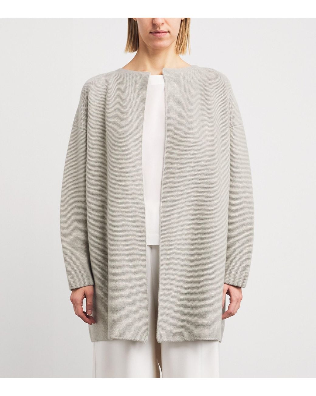 Eskandar Gray Cashmere Open Cardigan