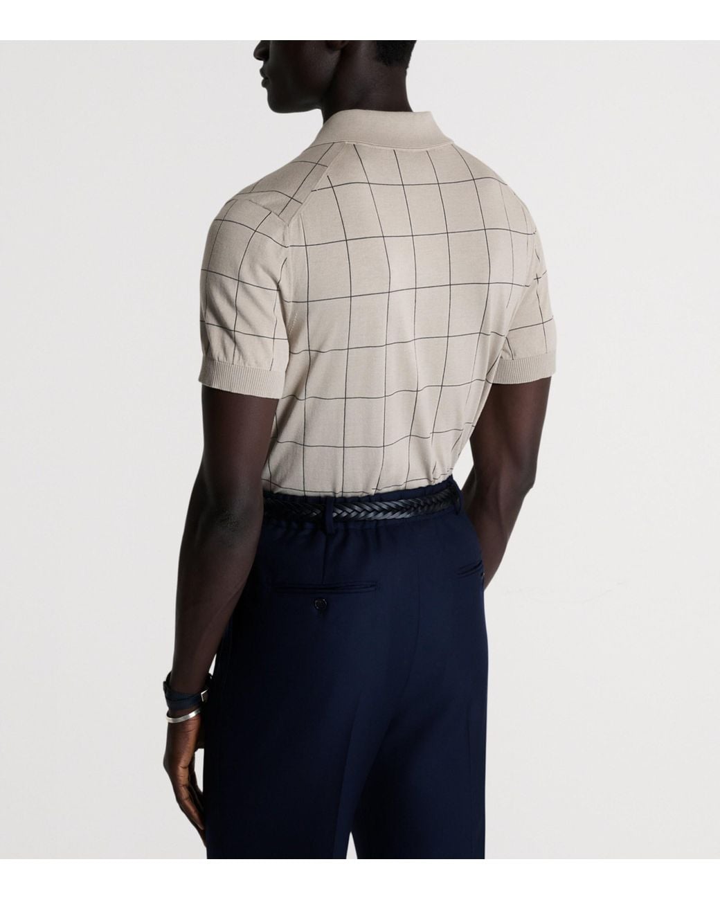Dunhill Gray Cotton-Mulberry Silk Polo Shirt for men
