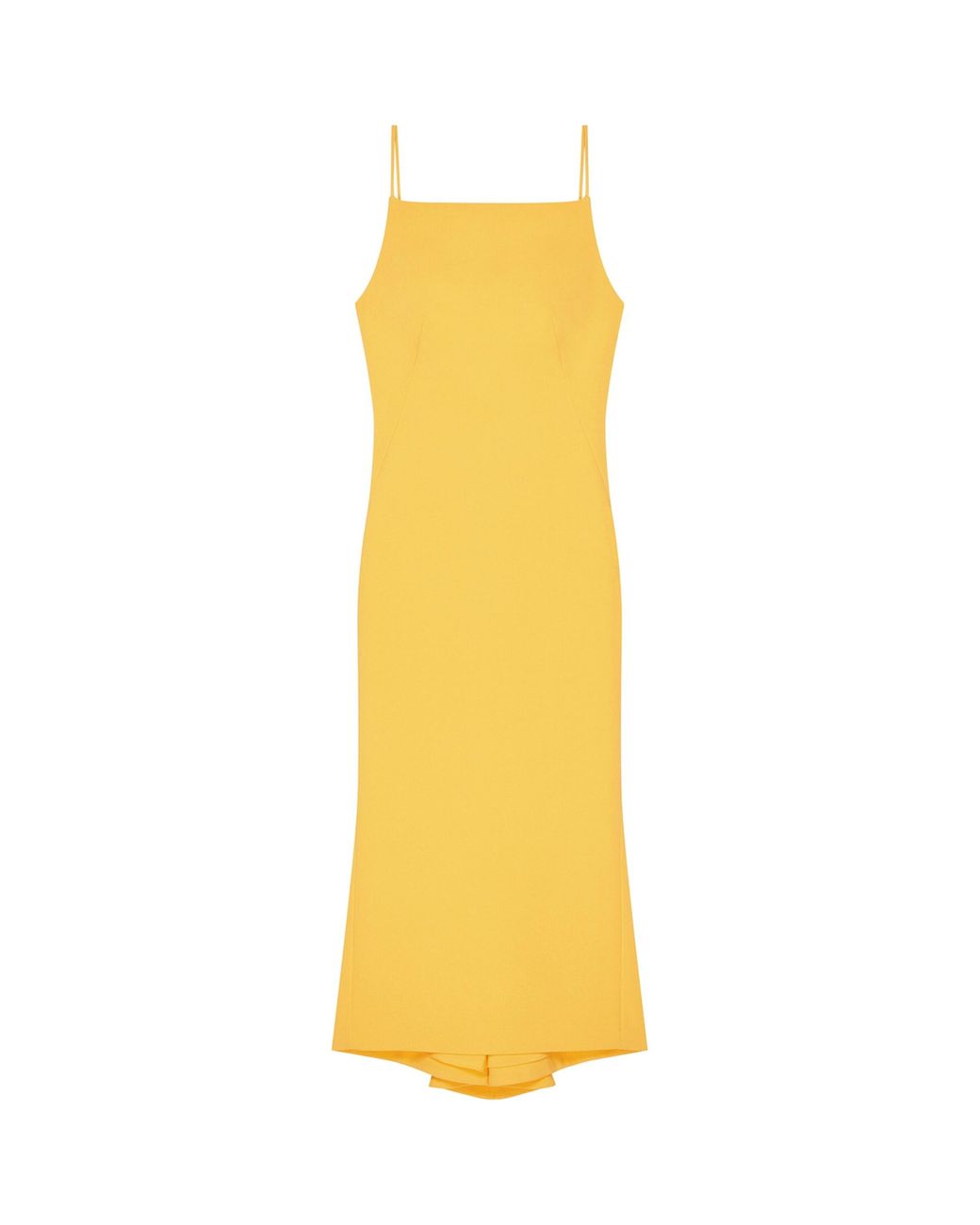 Givenchy Yellow Sliced Kick-Back Midi Dress