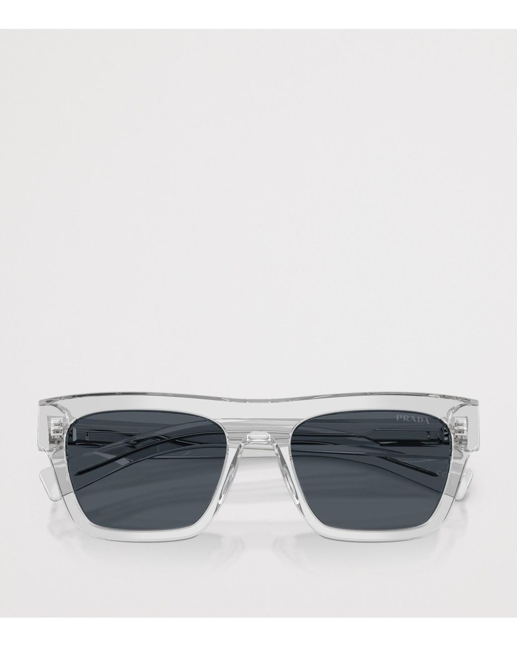 Prada Gray Acetate Rectangular Sunglasses for men