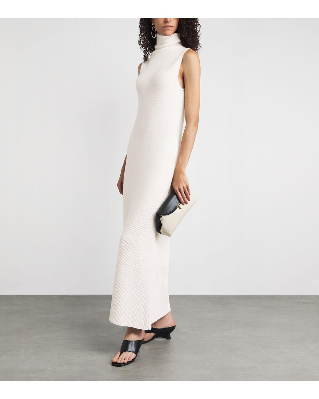 RETORI White Cashmere Sleeveless Maxi Dress