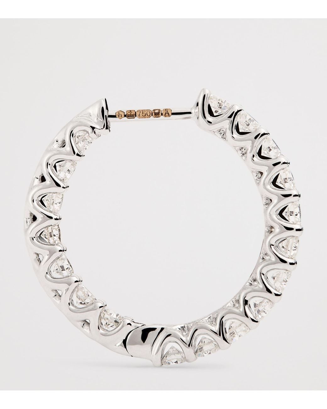 Harrods White Medium And Diamond Hoop Earrings