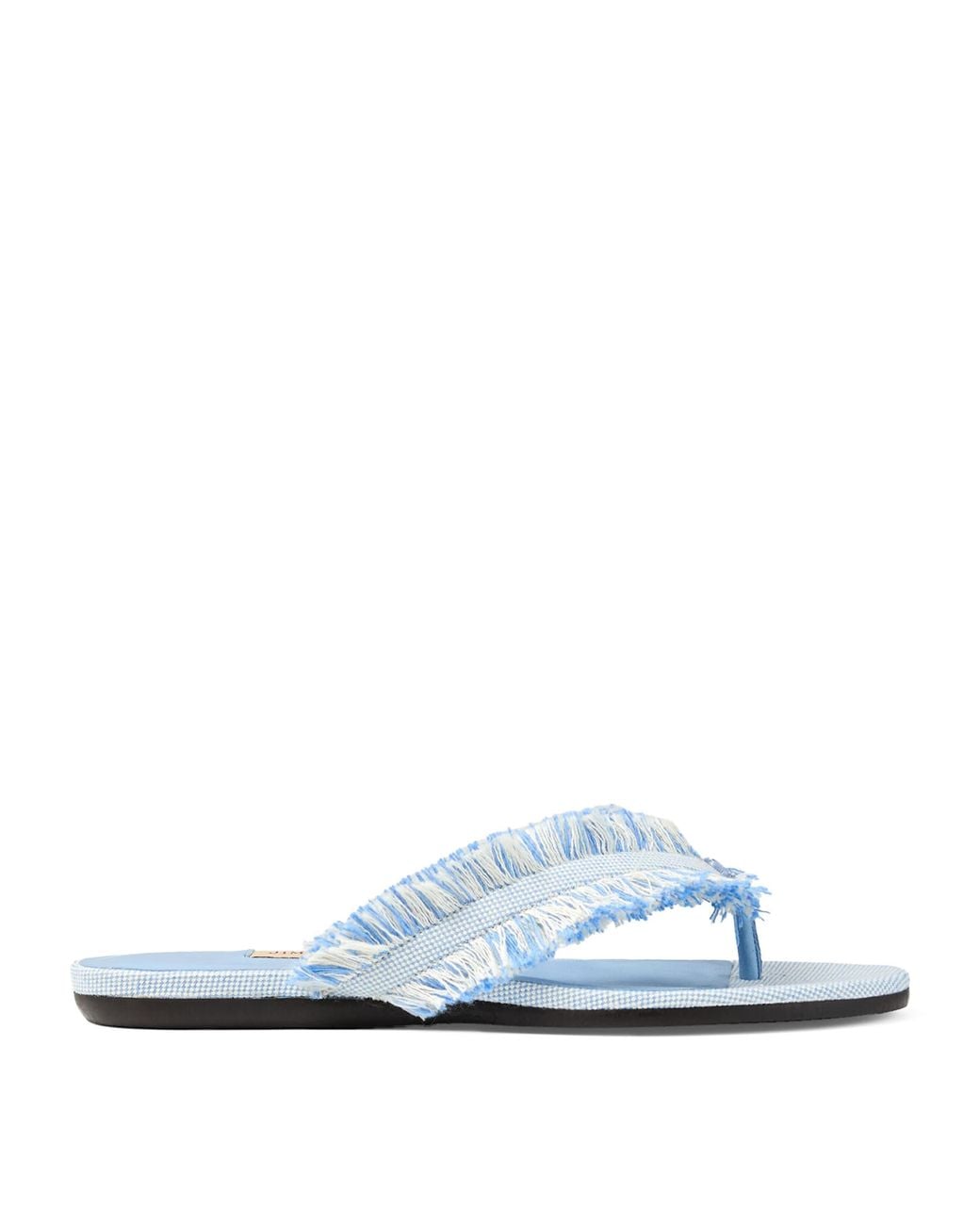 Jimmy Choo White Bay Flat Canvas Flip Flops