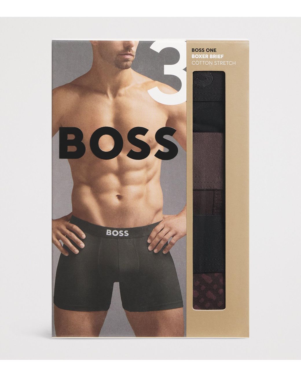 Boss Blue Stretch-Organic Cotton Boxer Briefs for men
