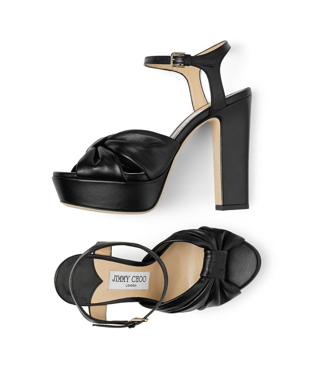 Jimmy Choo Black Heloise 120 Leather Sandals