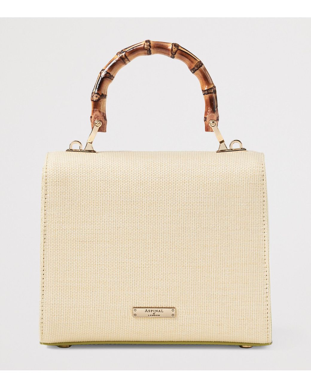 Aspinal Metallic Raffia Floral Embroidery Mayfair Bag