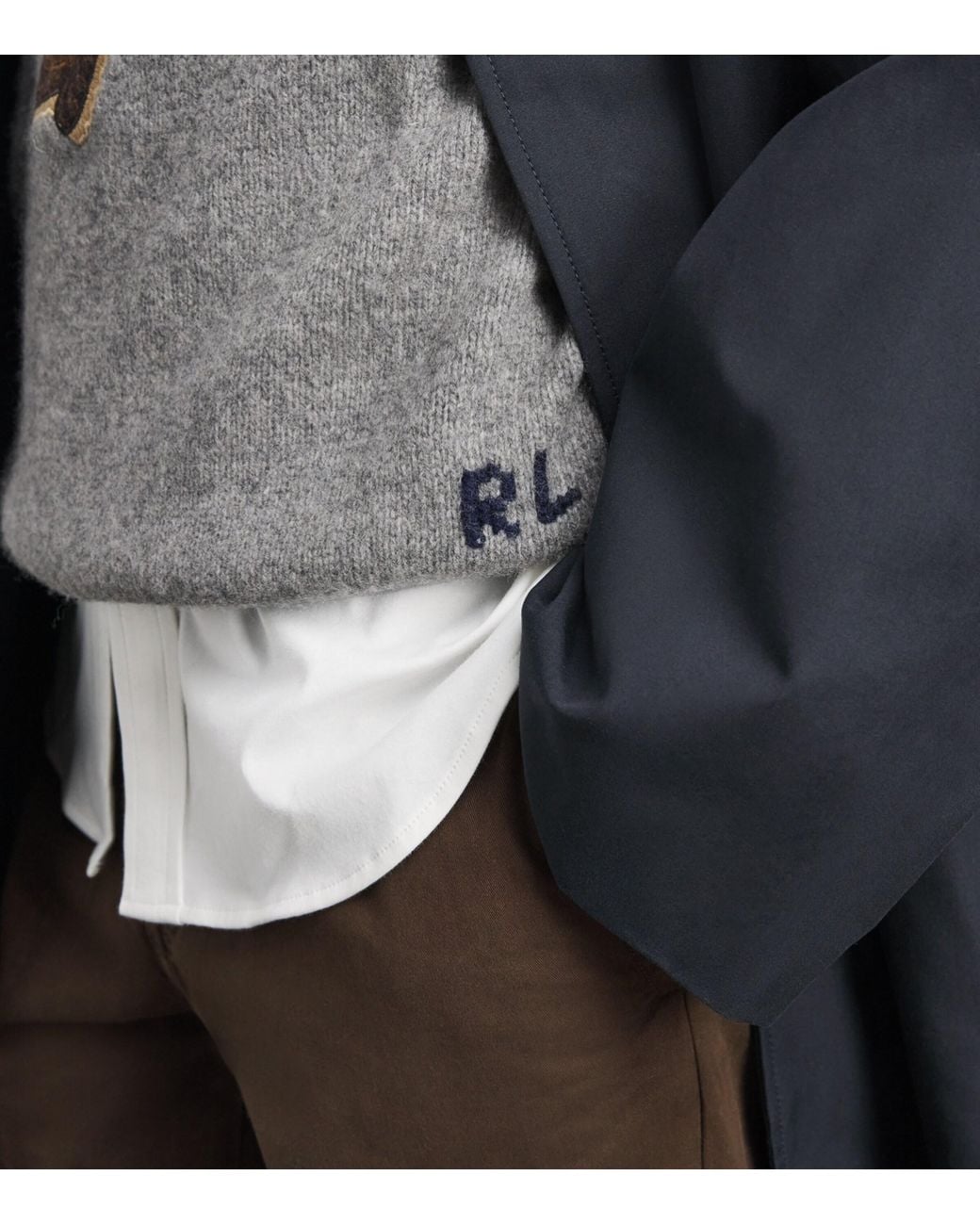 Polo Ralph Lauren White Wool-Cashmere Polo Bear Sweater for men