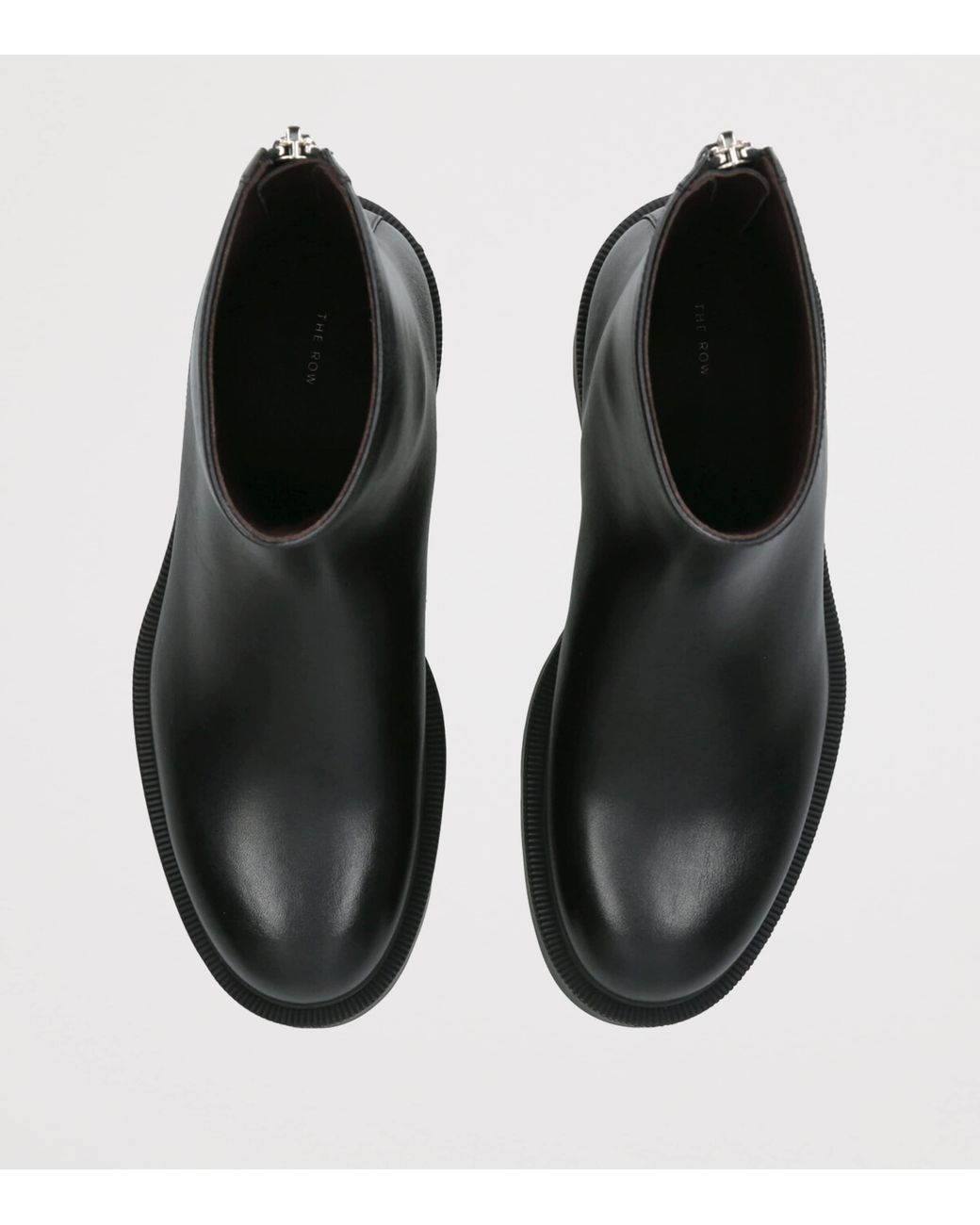 The Row Black Nobilis Fast Leather Ankle Boots