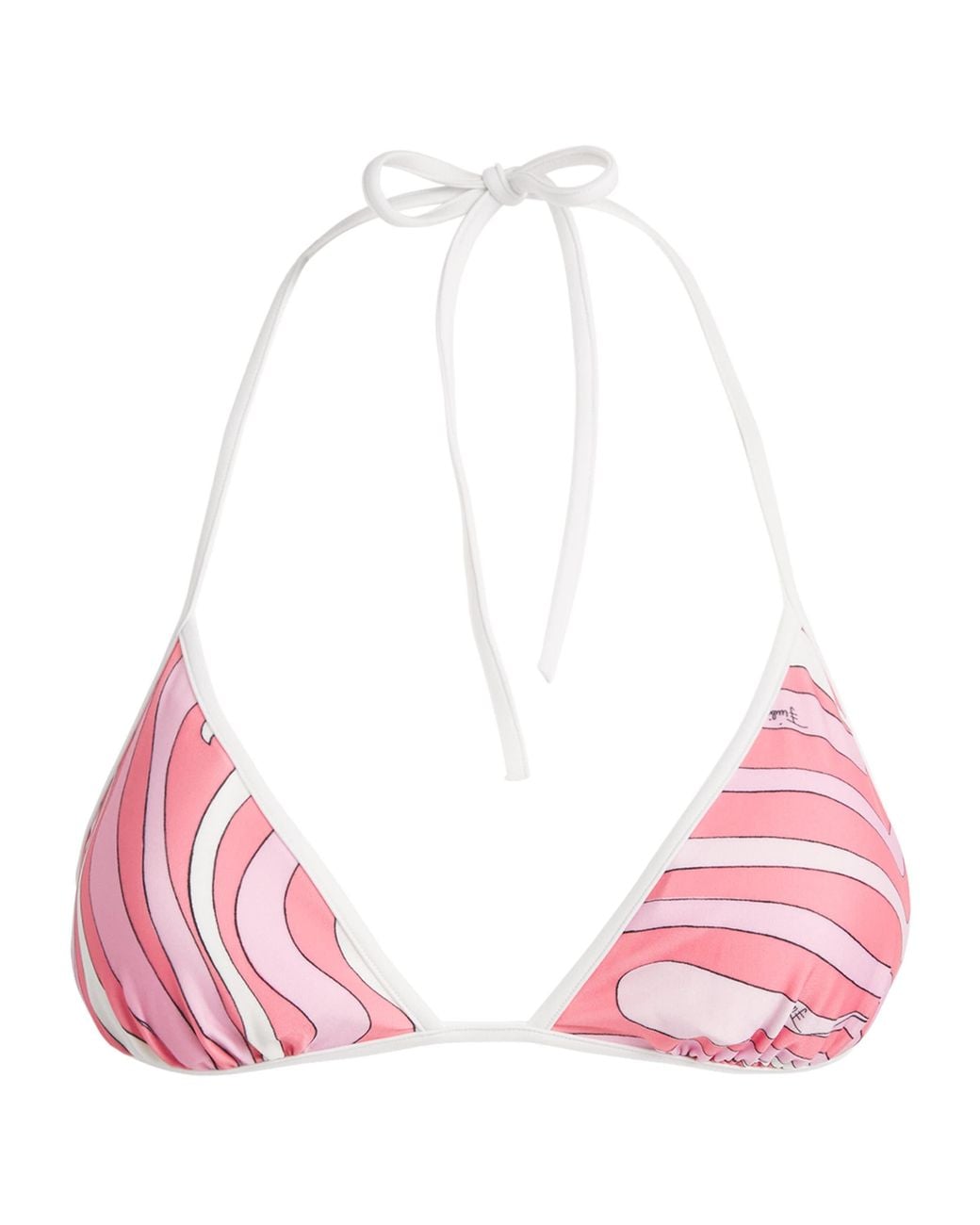 Emilio Pucci Pink Printed Triangle Bikini Top